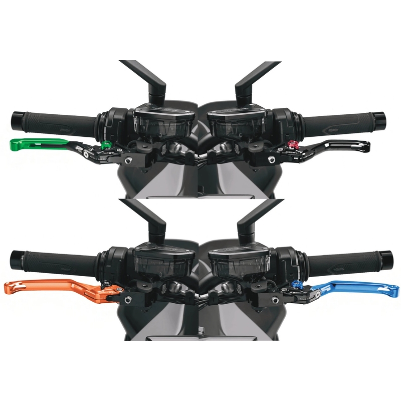 Clutch lever without adapter PUIG 4.0 extendable folding fekete/piros