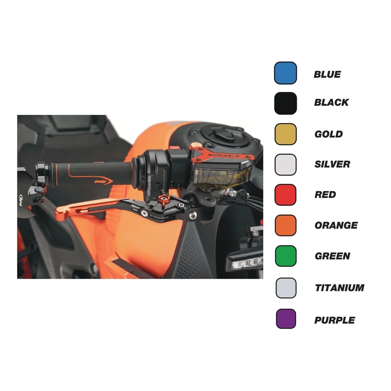 Clutch lever without adapter PUIG 4.0 extendable folding fekete/piros