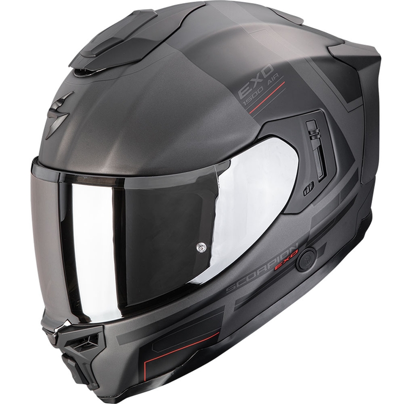 Scorpion EXO-1500 Air Dual zárt motoros bukósisak matt ezüst-fekete-piros