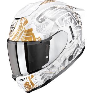 Integrální helma na motorku Scorpion EXO-1500 Air Apus perleťově bílo-šedo-zlatá