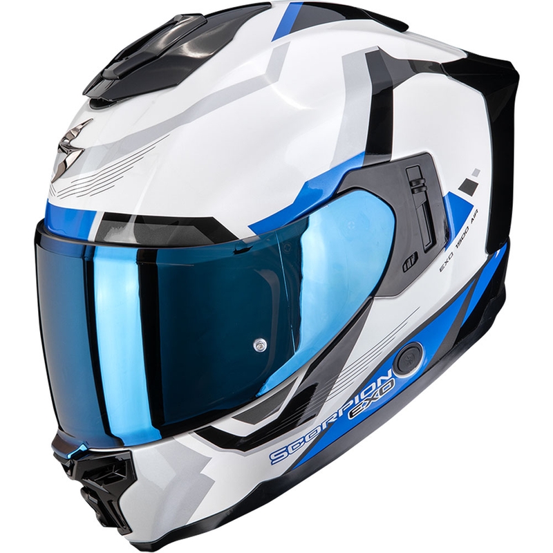 Scorpion EXO-1500 Air Arena zárt motoros bukósisak fehér-kék