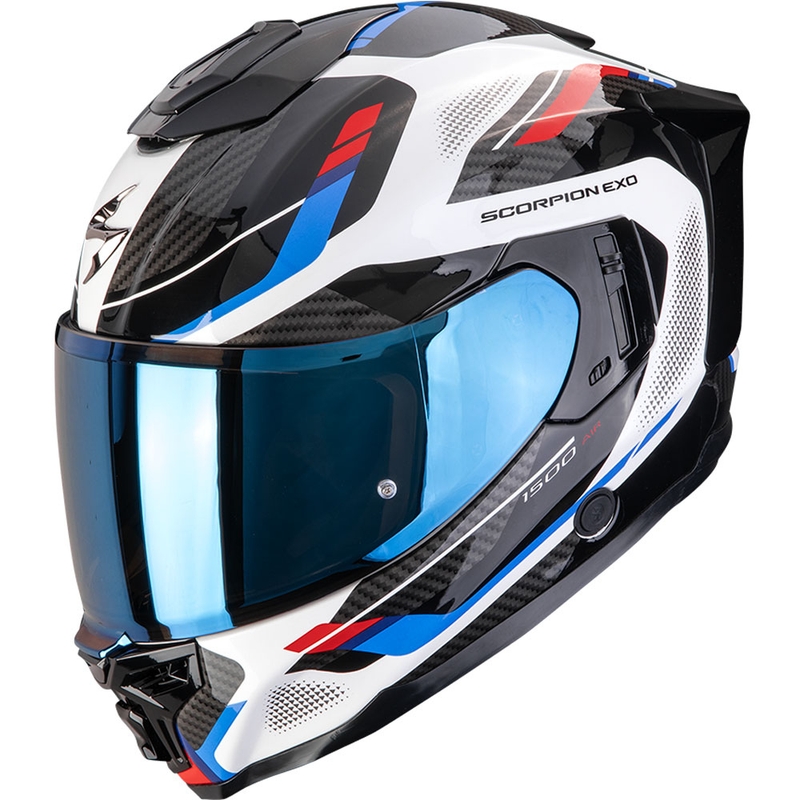 Scorpion EXO-1500 Air Sleek zárt motoros bukósisak fehér-piros-kék