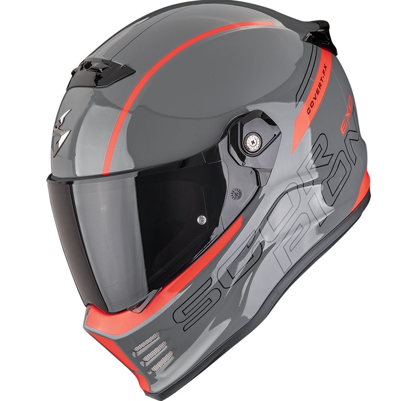 Scorpion Covert FX Danko zárt motoros bukósisak szürke-piros