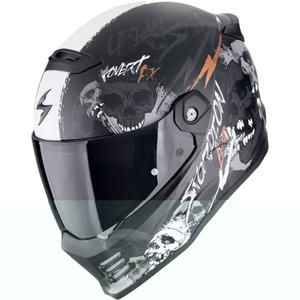 Scorpion COVERT FX SKULLZ zárt motoros bukósisak matt fekete-szürke-arany