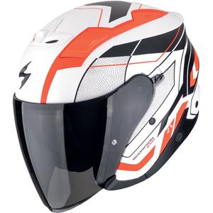 Scorpion EXO-Z1 VUE nyitott bukósisak matt fehér-piros-fekete