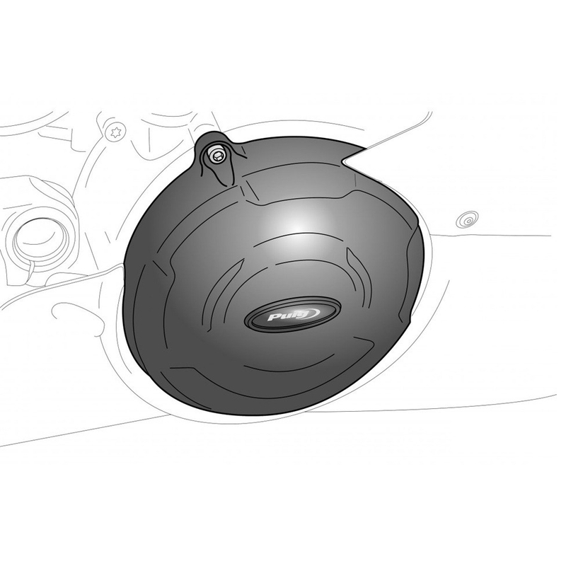 Engine covers PUIG Track for Championship fekete included 3 covers
