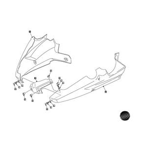 Engine spoiler PUIG 22441C carbon look stickers included