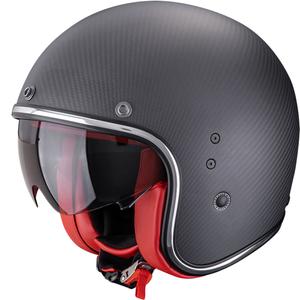 Scorpion Belfast EVO Carbon Solid nyitott motoros bukósisak matt fekete-piros