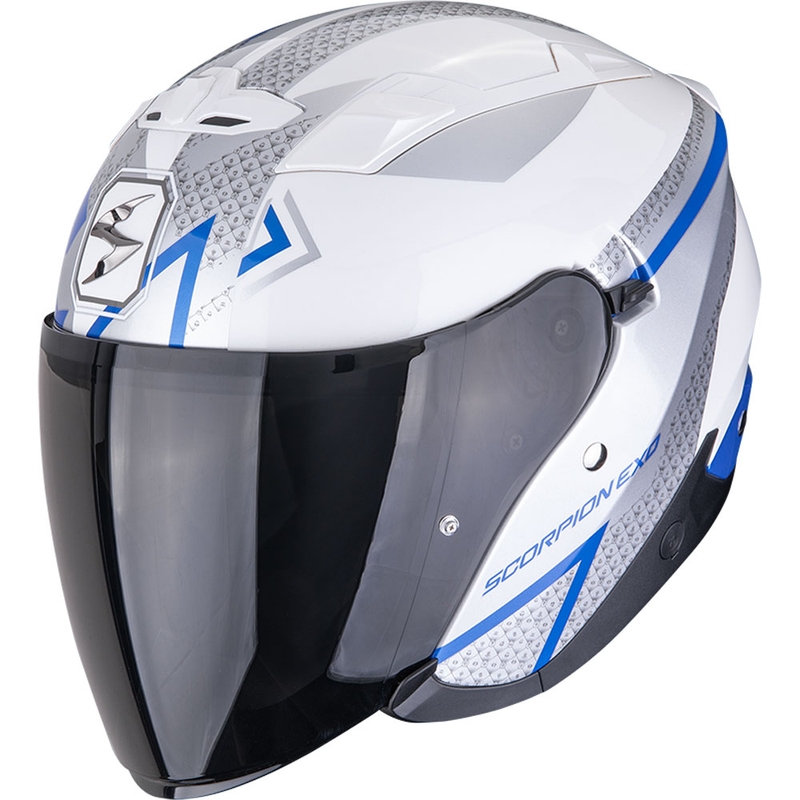 Scorpion EXO-230 Loop nyitott motoros bukósisak fehér-kék