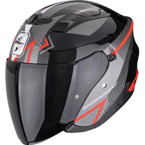 Otevřená helma na motorku Scorpion EXO-230 Loop metalická černo-červená