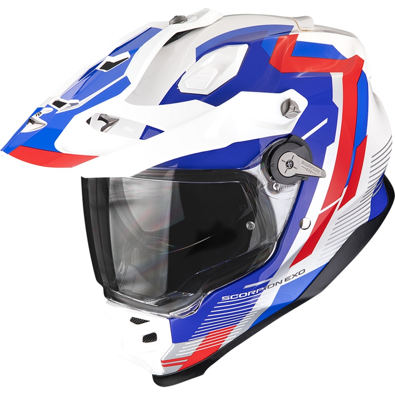 Scorpion ADF-9000 Air Patrol enduro bukósisak fehér-kék-piros