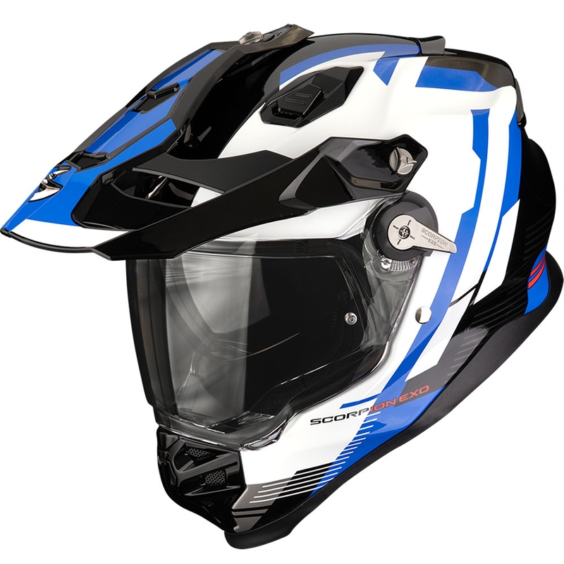 Scorpion ADF-9000 Air Patrol enduro bukósisak fekete-kék-fehér