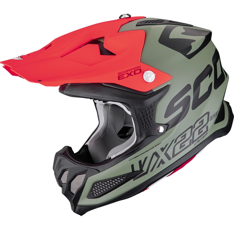 Scorpion VX-22 Air Updown motokrossz bukósisak matt zöld-fekete-piros