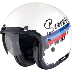 Scorpion Belfast Evo ADONIS nyitott motoros bukósisak fehér-piros-kék