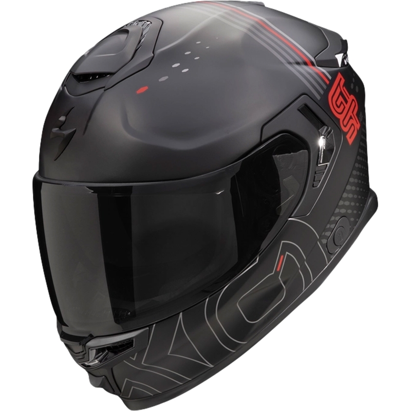 Scorpion EXO-GT SP AIR TECHLANE zárt motoros bukósisak fekete-szürke-piros kiárusítás