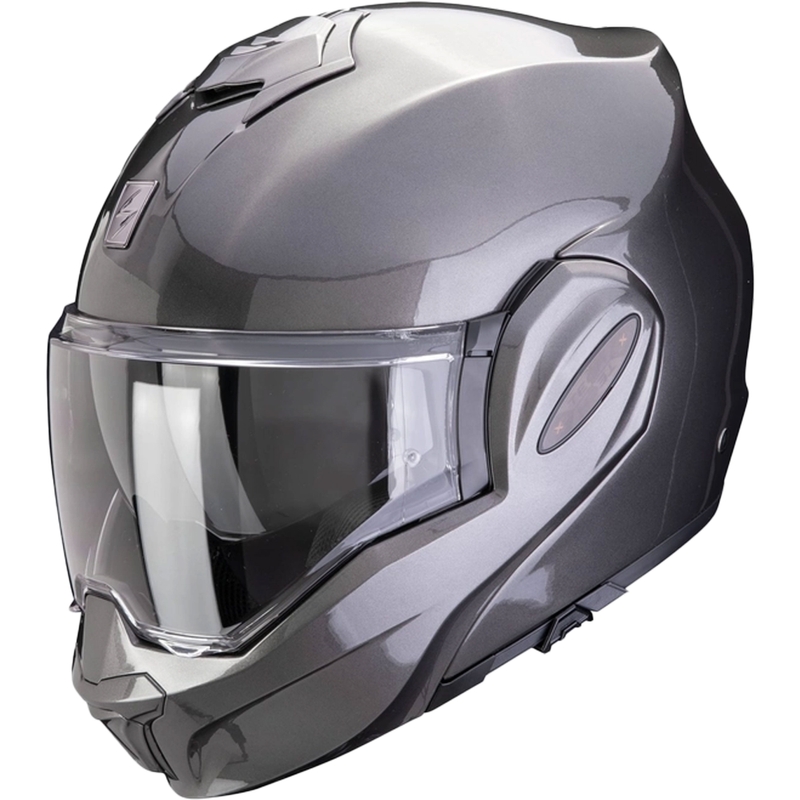 Scorpion EXO-TECH EVO PRO SOLID hátrahajtható-állú bukósisak metál szürke
