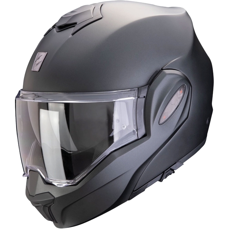 Scorpion EXO-TECH EVO PRO SOLID hátrahajthatú-állú bukósisak gyöngyház fekete matt
