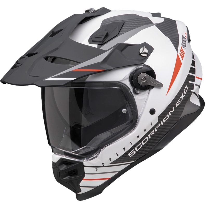 Scorpion ADF-9000 Air Feat enduro bukósisak matt fehér-fekete-piros