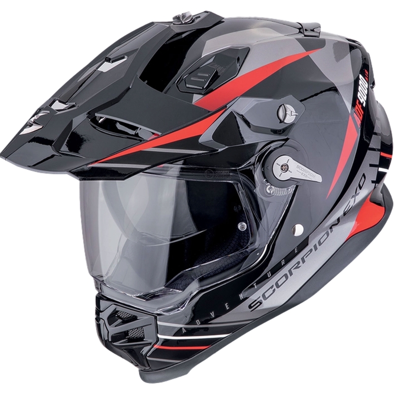 Scorpion ADF-9000 Air Feat enduro bukósisak fekete-ezüst-piros
