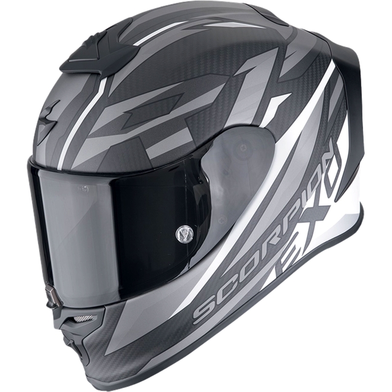 Scorpion EXO-R1 EVO CARBON AIR RUNNER zárt motoros bukósisak matt fekete-fehér