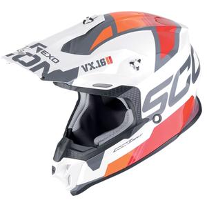 Scorpion VX-16 EVO AIR ANALOG motokrossz bukósisak fehér-narancssárga