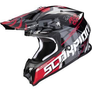 Scorpion VX-16 EVO AIR ROK BAGOROS motocross bukósisak fekete-szürke-fehér-piros