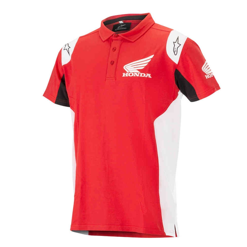 Alpinestars Honda póló piros gallérral
