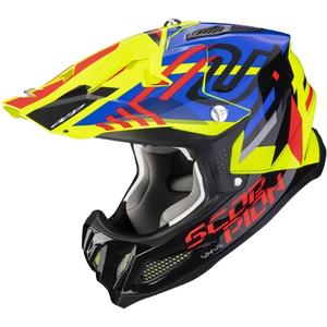Scorpion VX-22 Air Neox motocross bukósisak fekete-piros-kék-fluo sárga