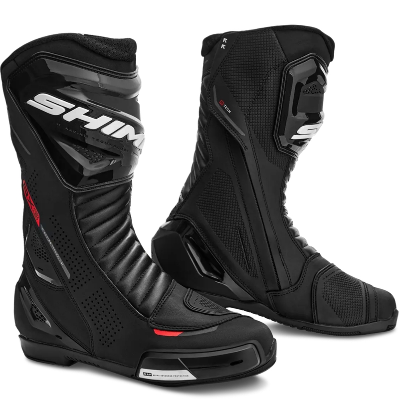 Shima RX-3 motoros csizma fekete-fluo piros