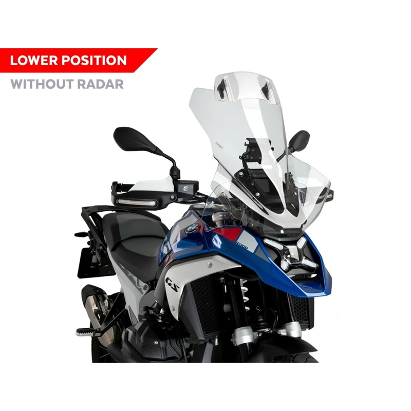 Windshield PUIG TOURING PLUS WITH VISOR áttetsző