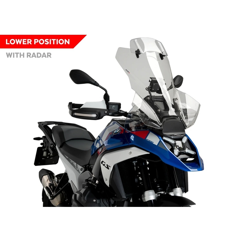 Windshield PUIG TOURING PLUS WITH VISOR áttetsző