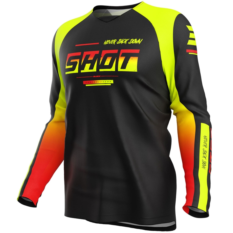 Shot Draw Block gyerek motokrossz mez fluo sárga