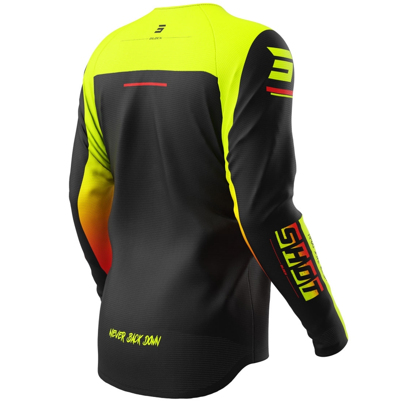 Shot Draw Block gyerek motokrossz mez fluo sárga