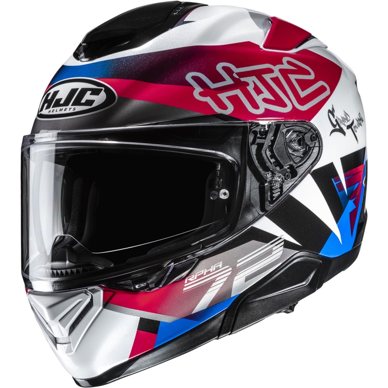 HJC RPHA 72 Goldy MC21 zárt motoros bukósisak fehér-piros-kék