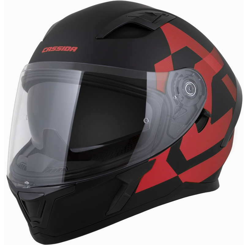 Cassida Orbit Grind zárt motoros bukósisak matt fekete-piros