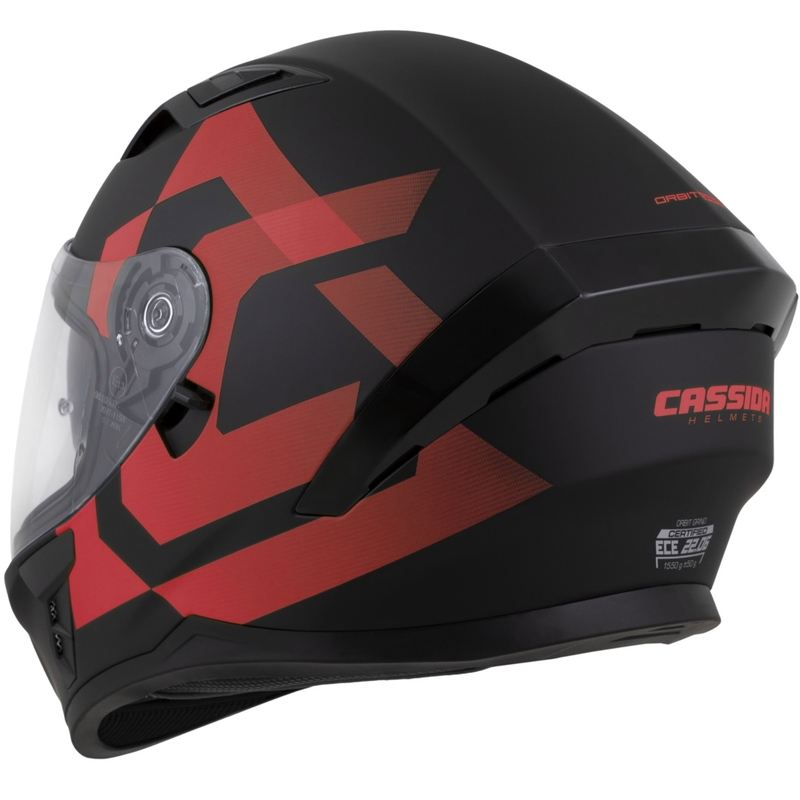 Cassida Orbit Grind zárt motoros bukósisak matt fekete-piros