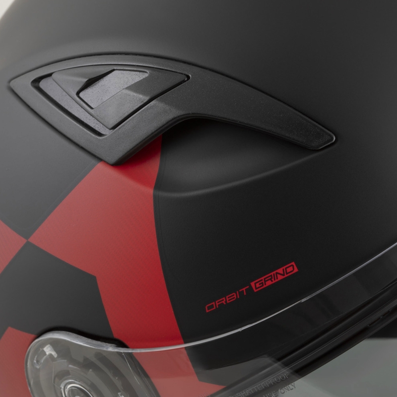 Cassida Orbit Grind zárt motoros bukósisak matt fekete-piros