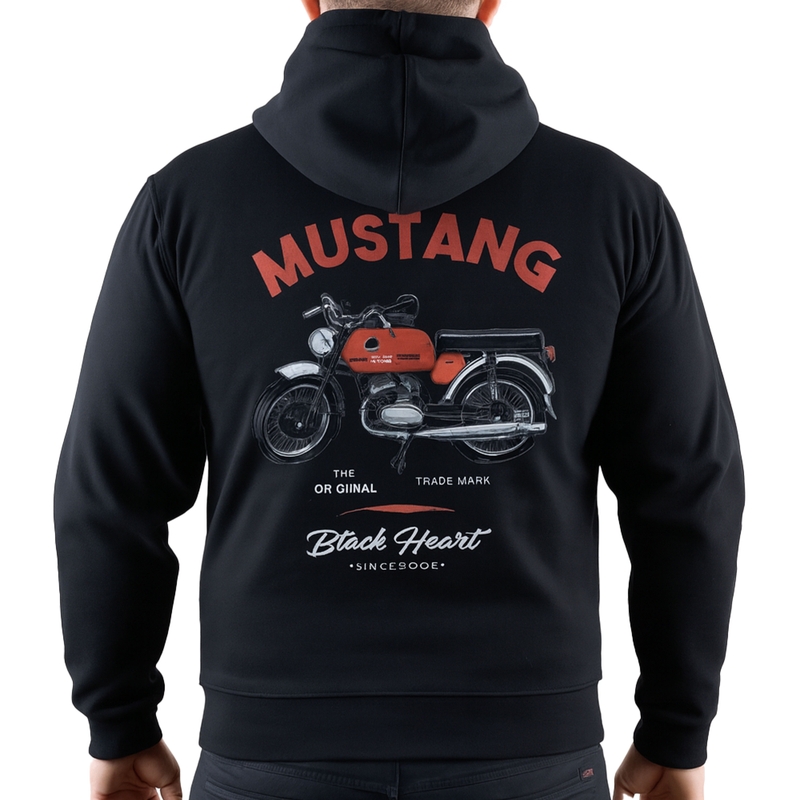 Black Heart Mustang pulóver fekete