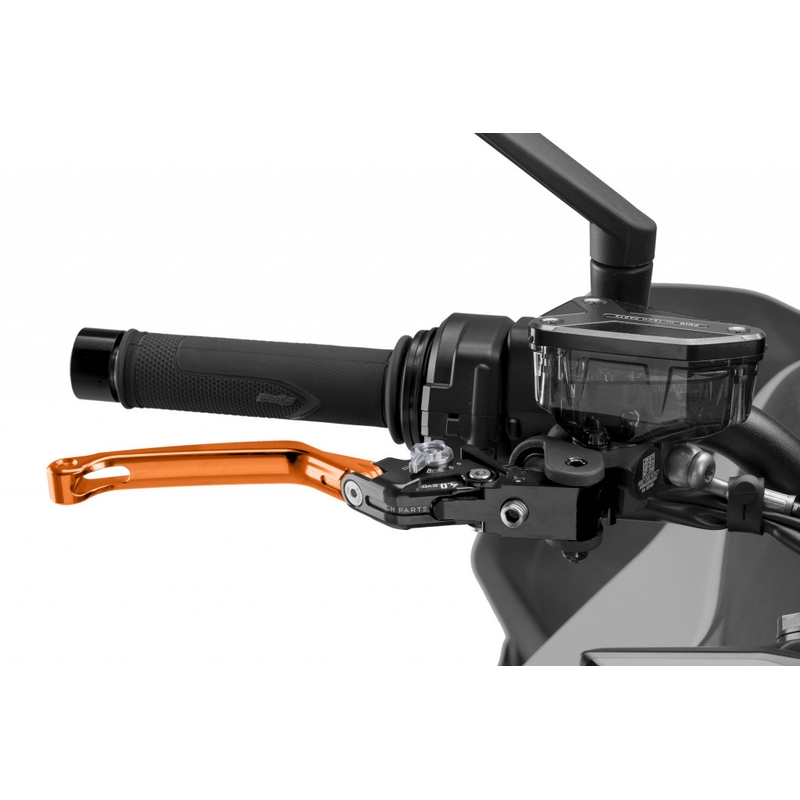 Brake lever without adapter PUIG 4.0 foldable orange/titan