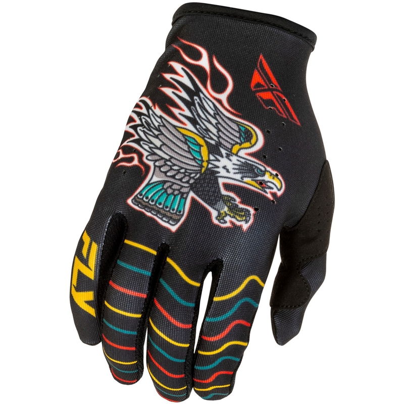 FLY Racing - USA Lite Americana motokrossz kesztyű fekete-piros-arany
