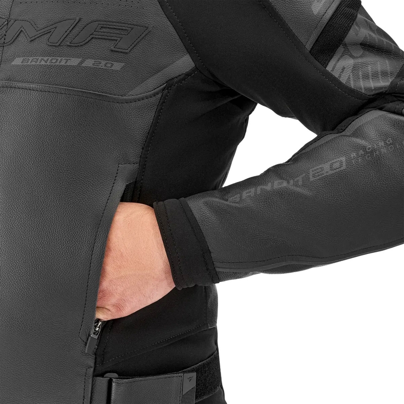 Shima Bandit 2.0 motoros bőrkabát fekete-fekete