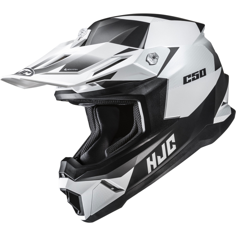 HJC C50 Slide MC10SF motokrossz bukósisak fekete-fehér