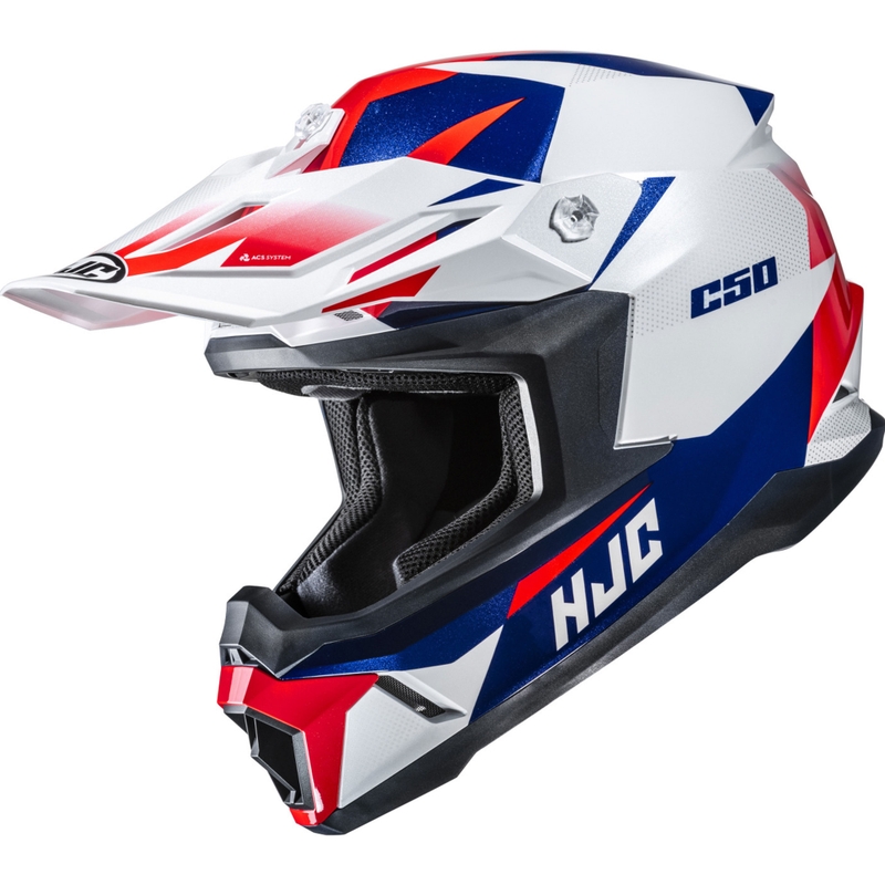 HJC C50 Slide MC21 motokrossz bukósisak fehér-kék-piros