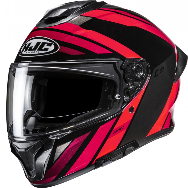 HJC C71 Faber MC1 zárt motoros bukósisak fekete-piros