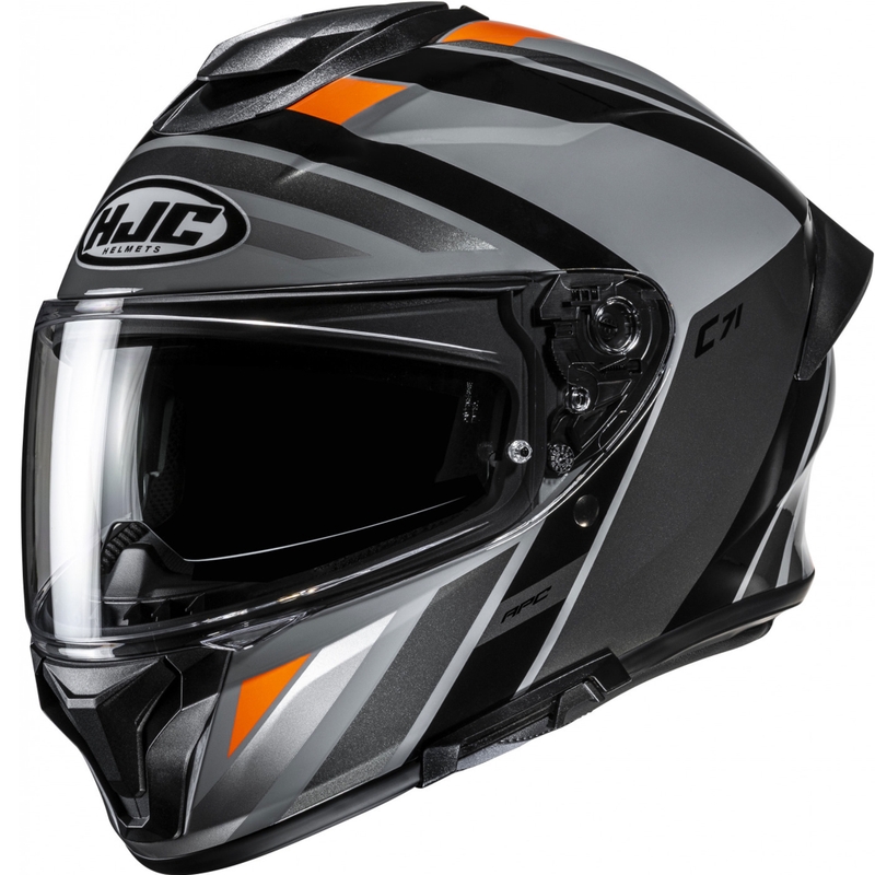 HJC C71 Faber MC7 zárt motoros bukósisak fekete-szürke-narancssárga