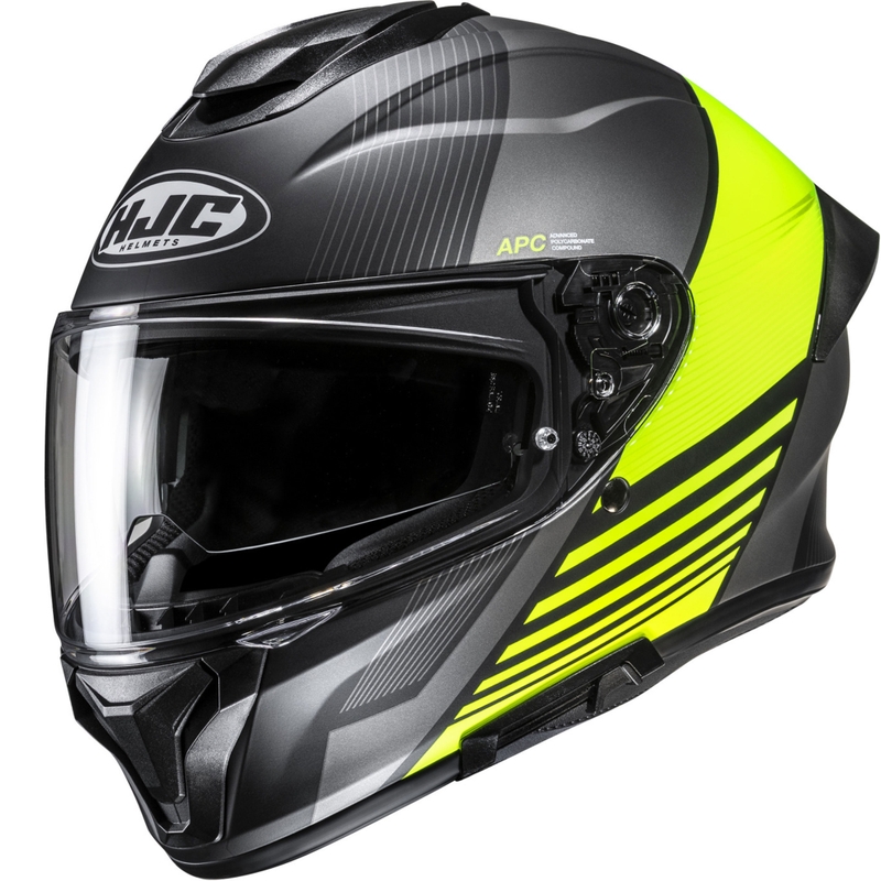 HJC C71 Morix MC3HSF zárt motoros bukósisak fekete-szürke-fluo sárga