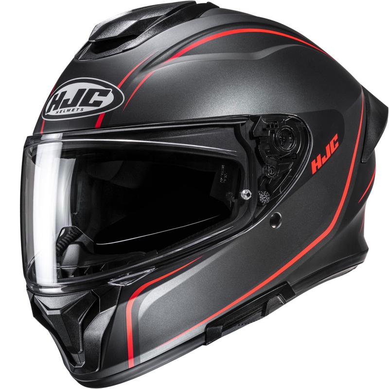 HJC C71 Quez MC1SF zárt motoros bukósisak fekete-piros