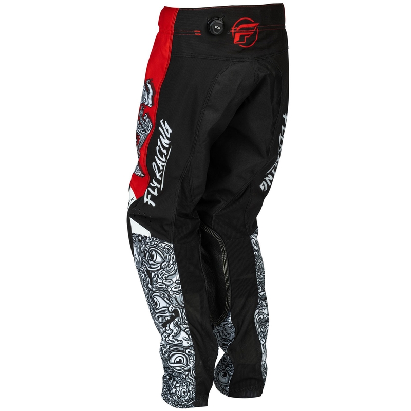 FLY Racing - USA Kinetic Mutant gyerek motokrossz nadrág piros-fehér-fekete