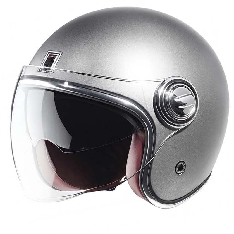 NOX PREMIUM Heritage nyitott motoros bukósisak matt ezüst