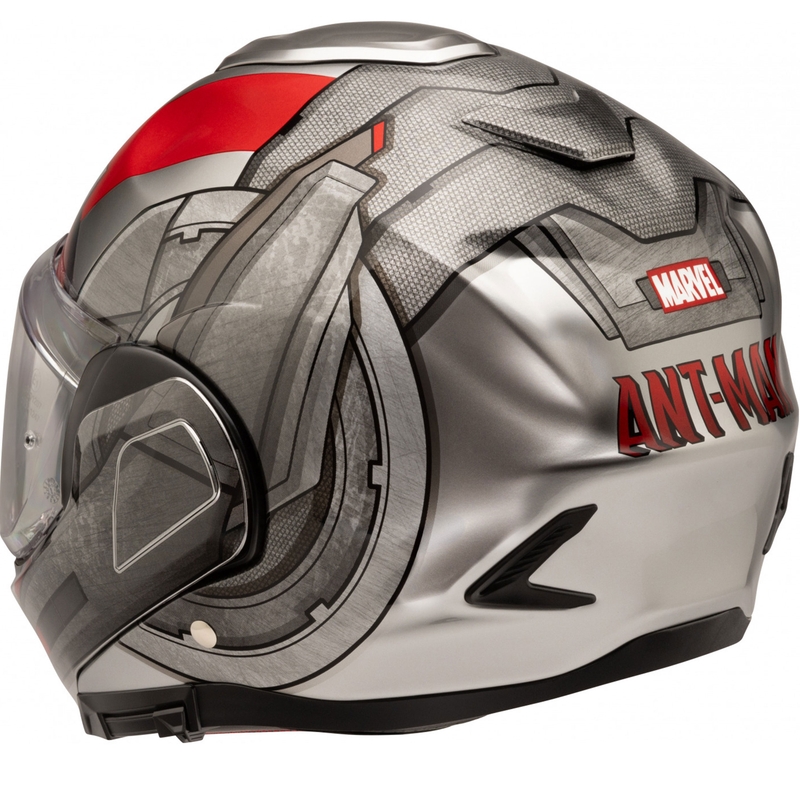 HJC F100 Ant-Man Marvel MC1 hátrahajtható állú motoros bukósisak szürke-piros